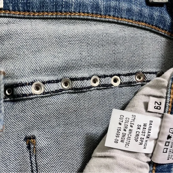 Hudson Jeans Barbra High Waist Cropped Metal Studded Accent Jeans Size 29 - Picture 8 of 9